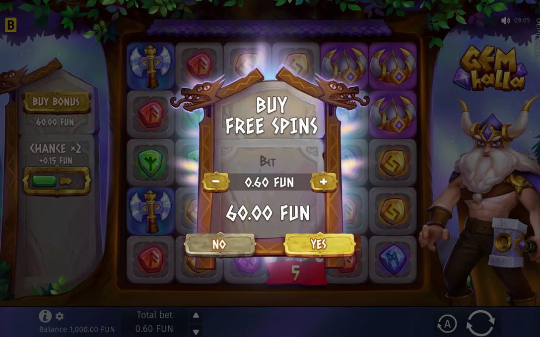 Bonus screen at the moment Scatters trigger Free Spins